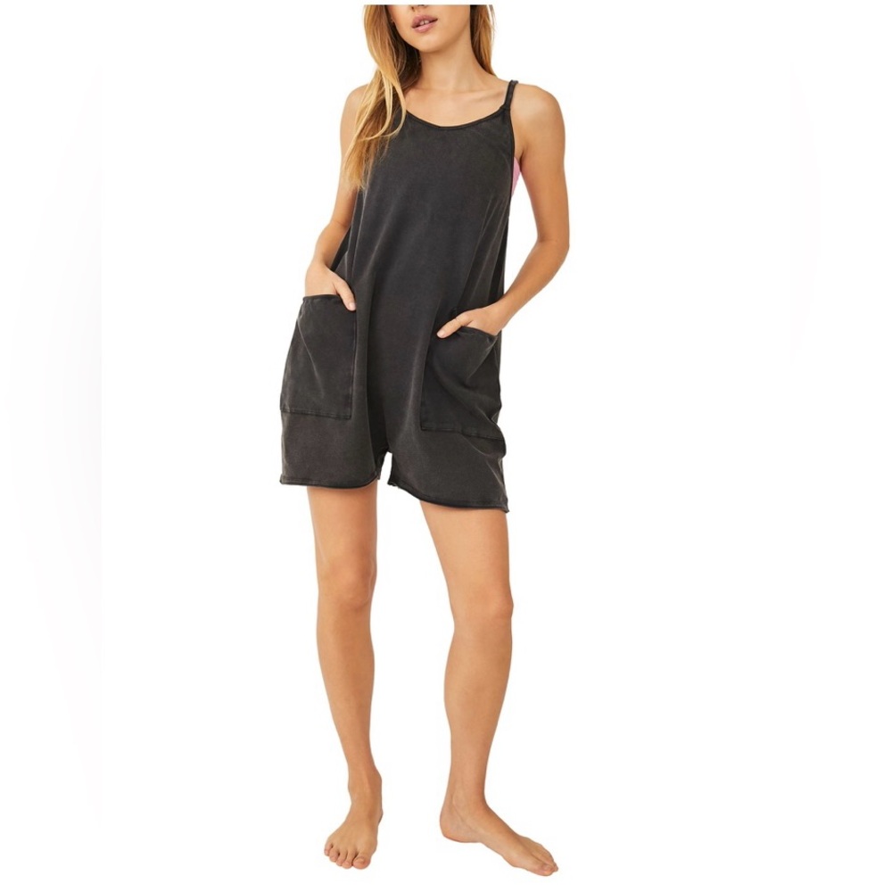 Free People Black Sleeveless Romper